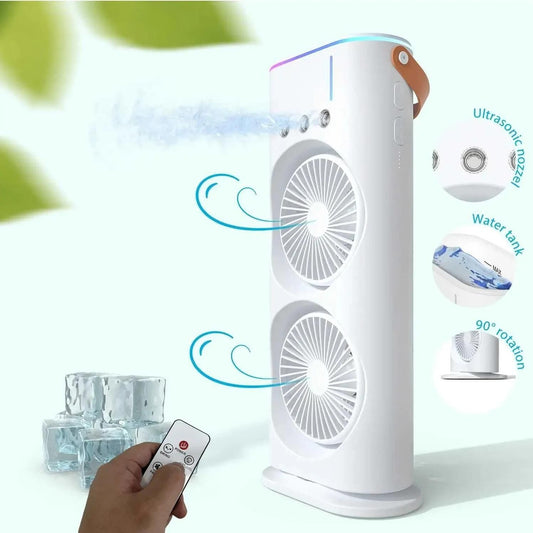 Double-Ended Spray Fan – Rechargeable Cooling Fan with Dual Mist Function for Instant Refreshment | Portable & Handheld