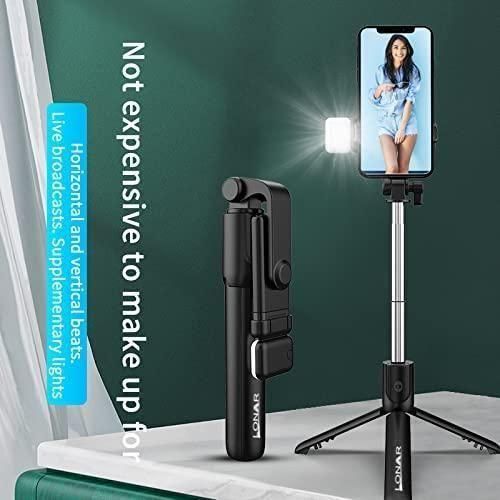 3-in-1 Extendable Selfie Stick Tripod with Bluetooth Remote & Fill Light – Portable Phone Holder for Photos, Videos & Live Streaming