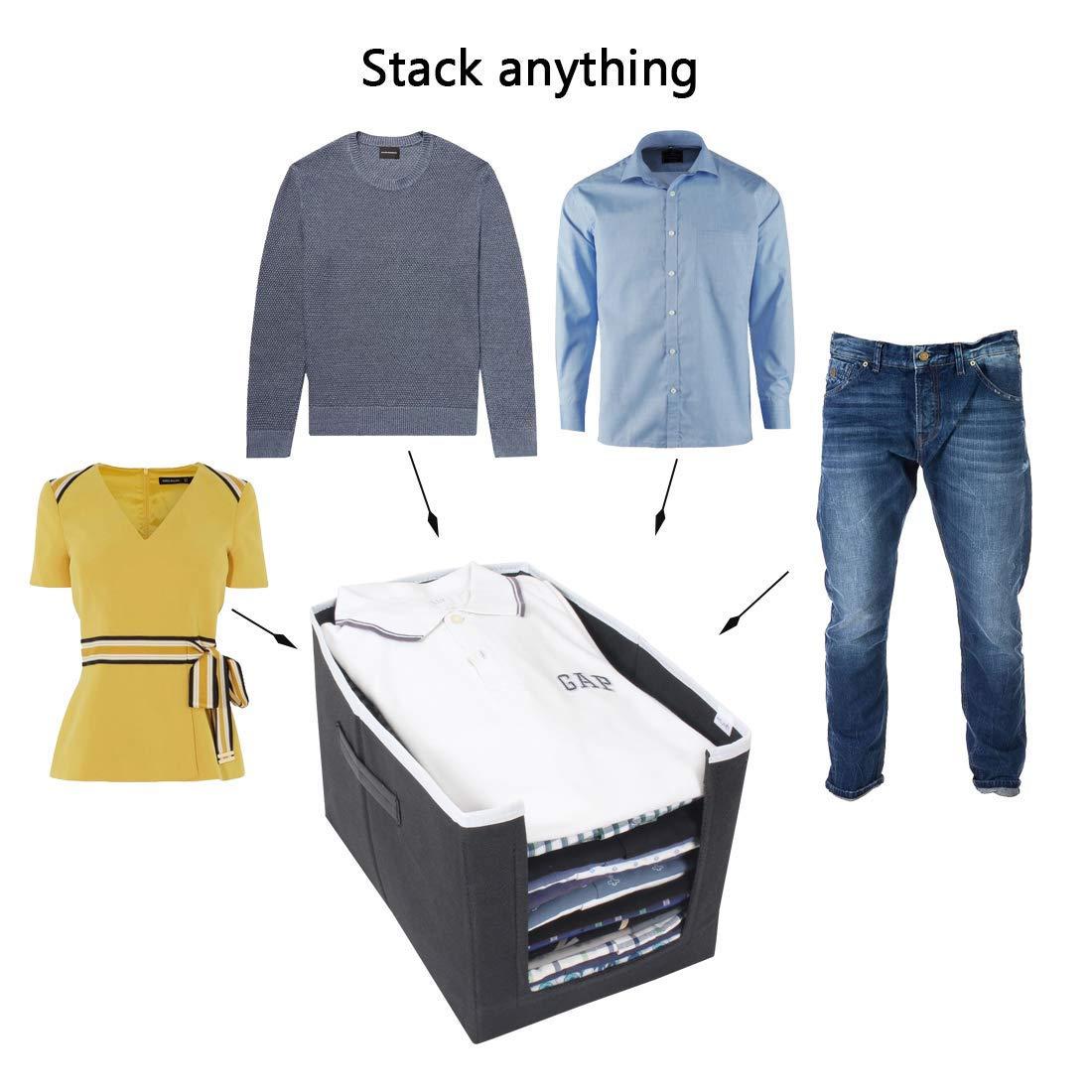 Foldable Closet Organizer Stackers – Pack of 4 Shirt & Clothing Dividers for Neat, Space-Saving Storage