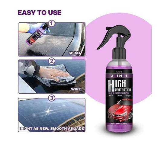 3 in 1 High Protection Coating Sprey (Pack of 2)3-in-1 High Protection Coating Spray (Pack of 2) – Cleans, Shines & Shields Surfaces from Dust, Water & UV Damage