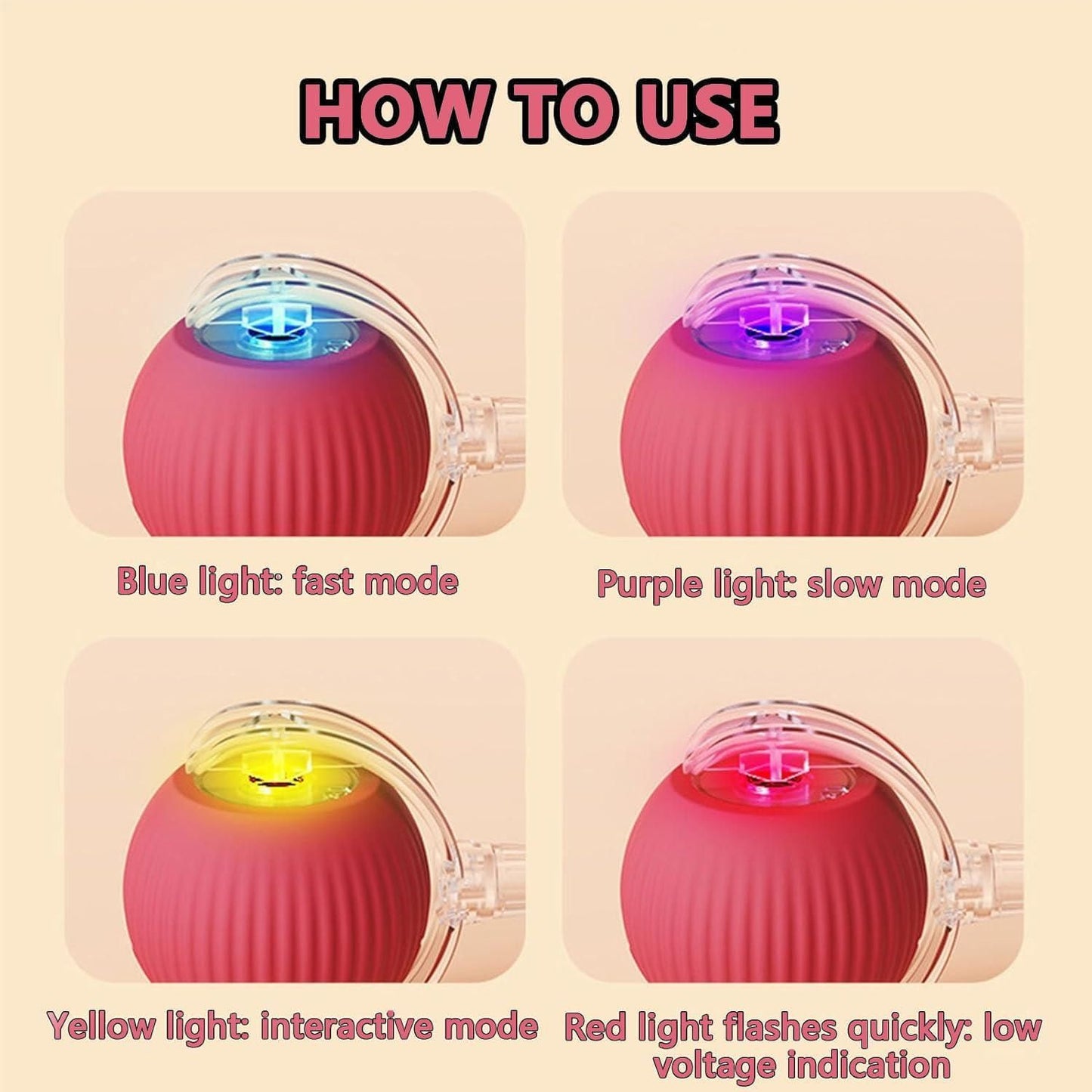Interactive Rolling Cat Ball Toy – Smart Motion-Activated Toy for Indoor Cats | Rechargeable & Self-Rotating with LED Lights