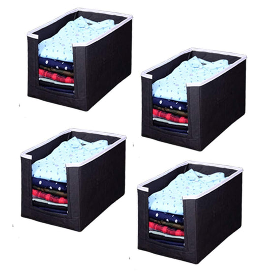 Foldable Closet Organizer Stackers – Pack of 4 Shirt & Clothing Dividers for Neat, Space-Saving Storage