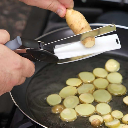 Smart 2-in-1 Kitchen Scissor Cutter Knife – Multi-Function Food Chopper with Built-In Cutting Board
