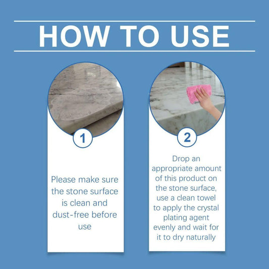 Crystal Plating Agent for Stone Surfaces – 100ml (Pack of 2) | High-Gloss Protective Coating for Marble, Granite &amp; Tiles
