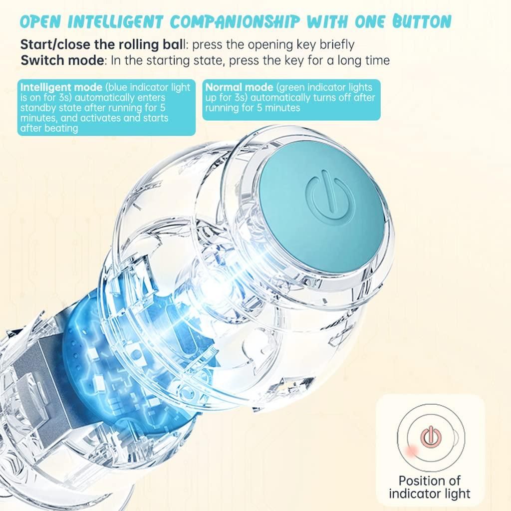 Rechargeable Rotating Cat Toy Ball – Interactive Motion Ball with LED Lights for Indoor Play & Exercise