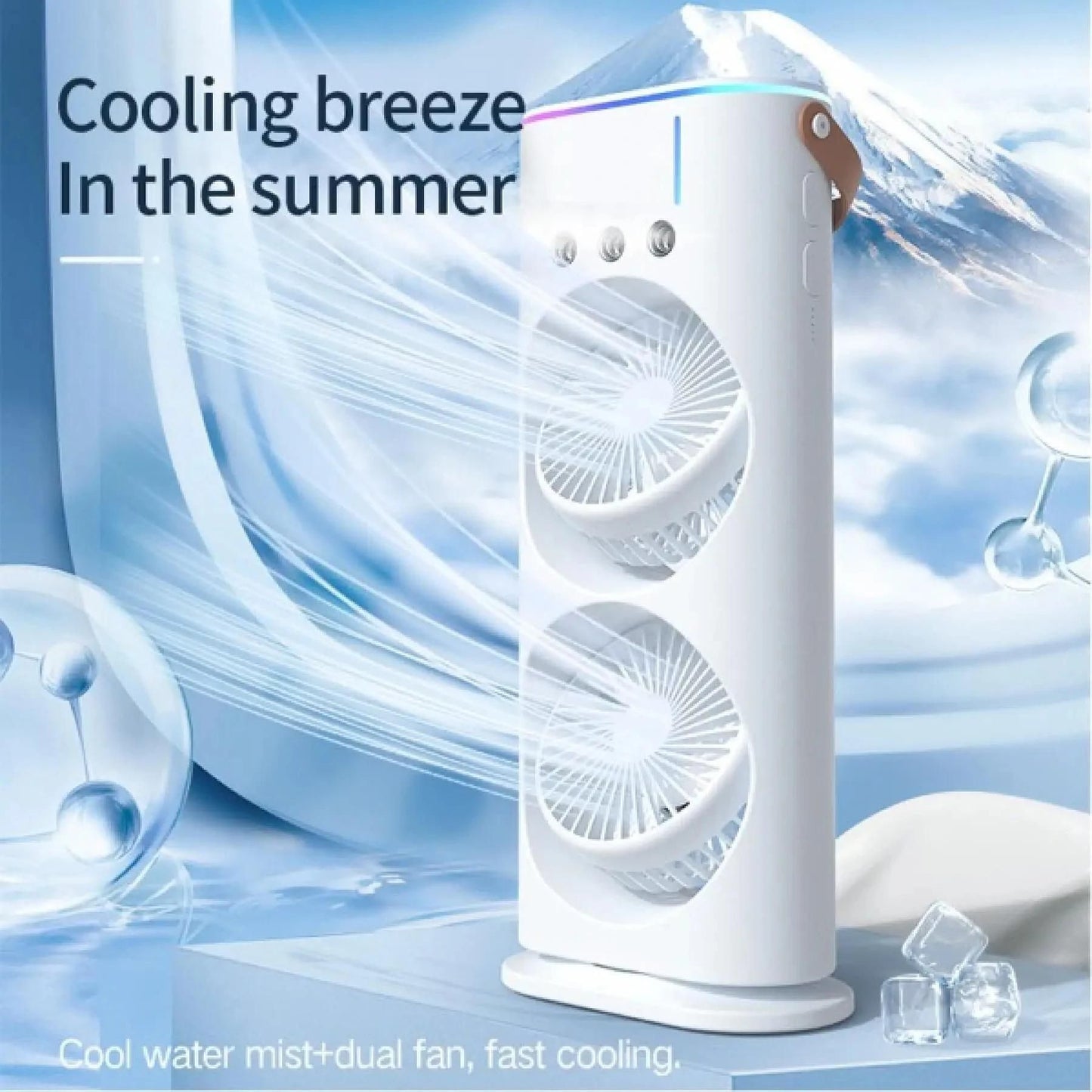 Double-Ended Spray Fan – Rechargeable Cooling Fan with Dual Mist Function for Instant Refreshment | Portable & Handheld