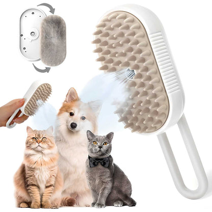 Pet Steam Grooming Brush – Gentle Steam Brush for Dogs & Cats | De-Shedding, Cleaning & Coat Care Tool
