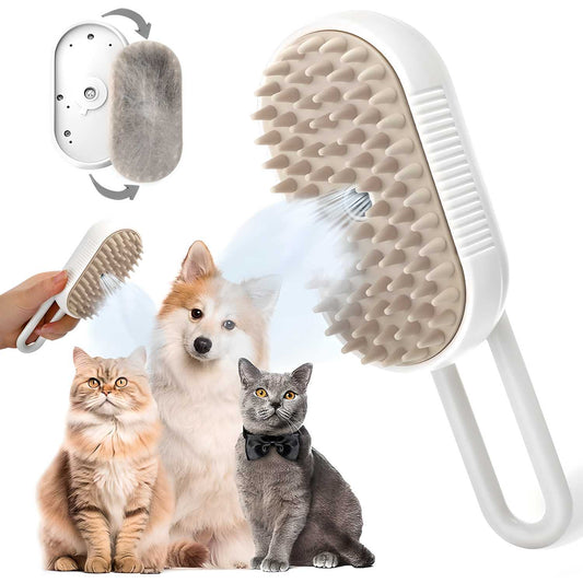 Pet Steam Grooming Brush – Gentle Steam Brush for Dogs & Cats | De-Shedding, Cleaning & Coat Care Tool