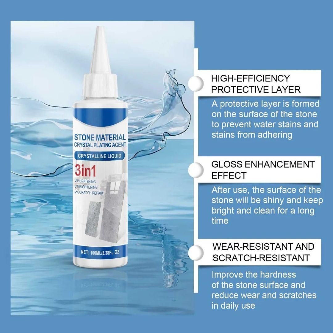Crystal Plating Agent for Stone Surfaces – 100ml (Pack of 2) | High-Gloss Protective Coating for Marble, Granite &amp; Tiles