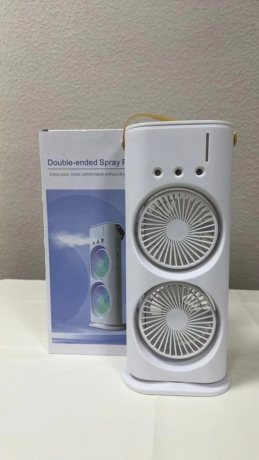 Double-Ended Spray Fan – Rechargeable Cooling Fan with Dual Mist Function for Instant Refreshment | Portable & Handheld