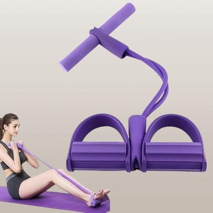Yoga Pedal Pusher – Resistance Fitness Band with Foot Pedals & Foam Handles | Full-Body Toning & Stretching Exercise Equipment