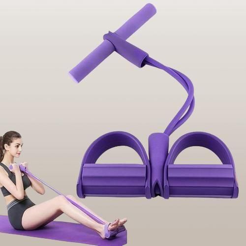 Yoga Pedal Pusher – Resistance Fitness Band with Foot Pedals & Foam Handles | Full-Body Toning & Stretching Exercise Equipment
