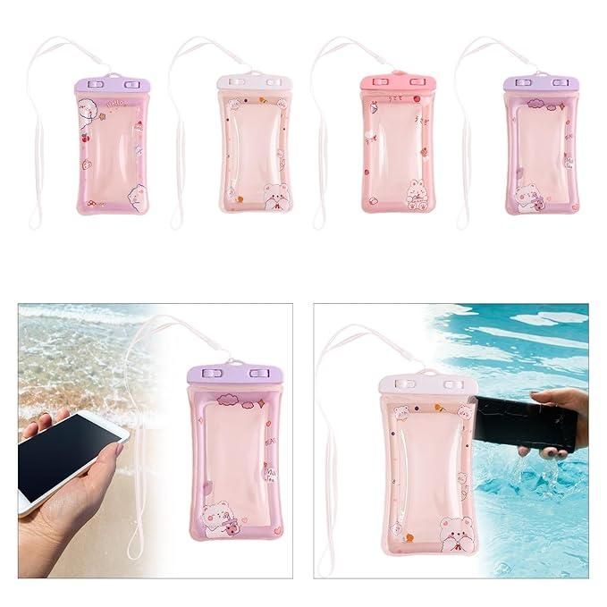 Universal Waterproof Mobile Cover with Cute Cartoon Design – Touch-Friendly Pouch for Swimming, Beach, Rain & Outdoor User