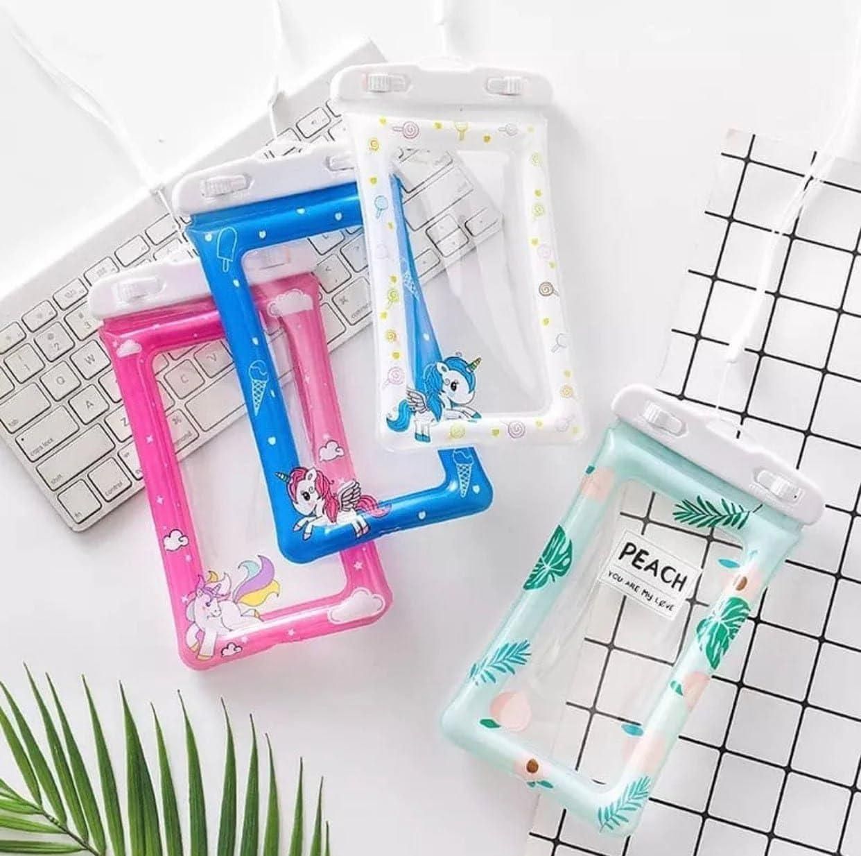 Universal Waterproof Mobile Cover with Cute Cartoon Design – Touch-Friendly Pouch for Swimming, Beach, Rain & Outdoor User