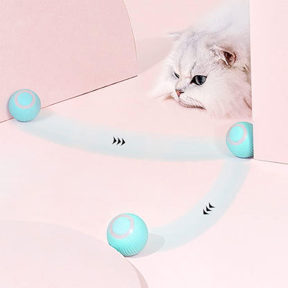 Rechargeable Rotating Cat Toy Ball – Interactive Motion Ball with LED Lights for Indoor Play & Exercise