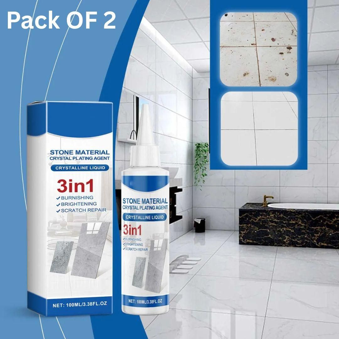 Crystal Plating Agent for Stone Surfaces – 100ml (Pack of 2) | High-Gloss Protective Coating for Marble, Granite &amp; Tiles