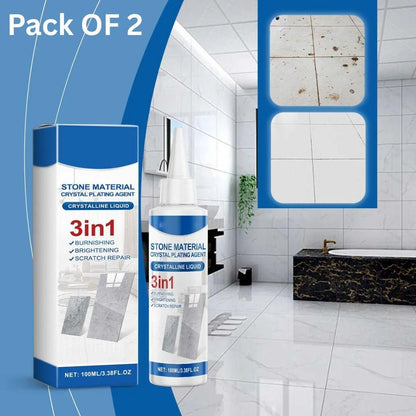 Crystal Plating Agent for Stone Surfaces – 100ml (Pack of 2) | High-Gloss Protective Coating for Marble, Granite &amp; Tiles