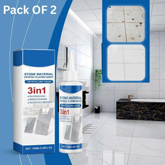Crystal Plating Agent for Stone Surfaces – 100ml (Pack of 2) | High-Gloss Protective Coating for Marble, Granite &amp; Tiles