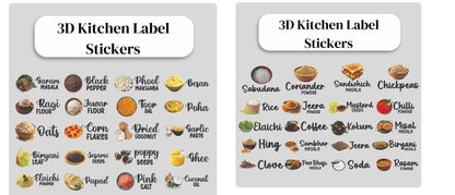 3D Waterproof Kitchen Spice Jar Label Stickers: