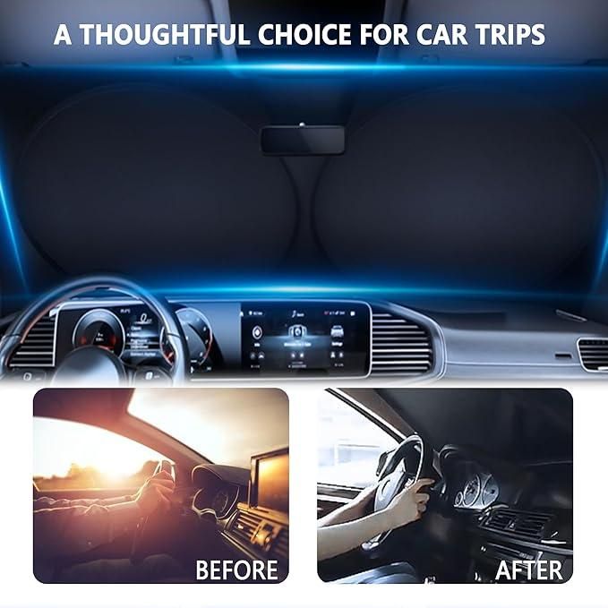 Folding Car Window Sunshade Cover – UV Protection Shield for Front & Side Windows | Foldable, Easy-to-Install Car Sun Blocker