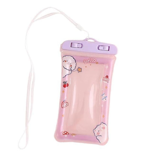 Universal Waterproof Mobile Cover with Cute Cartoon Design – Touch-Friendly Pouch for Swimming, Beach, Rain & Outdoor User