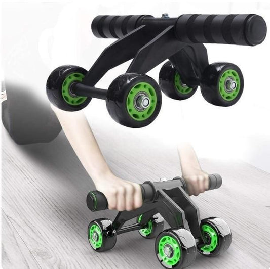 Unisex 4-Wheel AB Roller – Core & Abs Exercise Wheel for Home Workouts | Stability-Enhanced Fitness Equipment for Men & Women