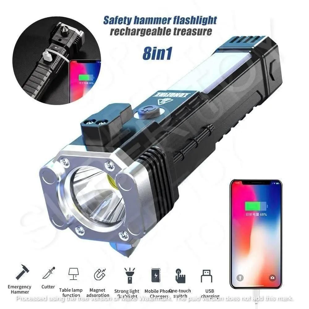 Tactical Stun Flashlight – High-Powered LED Torch with Built-In Self-Defense Stun Feature | Rechargeable & Durable