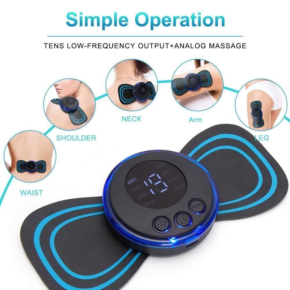 Mini Electric Massager – 8 Modes & 19 Intensity Levels | Rechargeable Deep Tissue Relief for Shoulders, Arms, Legs & Back – Unisex Pain & Muscle Recovery Solution