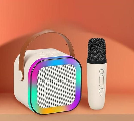 Bluetooth Karaoke Speaker with Wireless Microphone – Portable Party Speaker with LED Lights, Echo Control & Deep Bass Sound