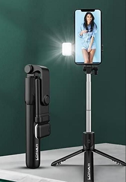 3-in-1 Extendable Selfie Stick Tripod with Bluetooth Remote & Fill Light – Portable Phone Holder for Photos, Videos & Live Streaming